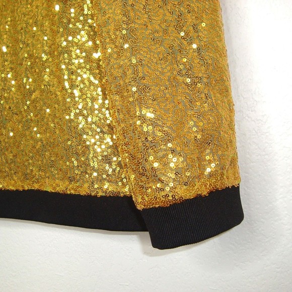 NWT  Gold Sequin Open Front Lined Jacket - Picture 8 of 8